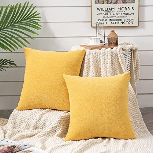 Decorative Square Throw Pillow Covers 20x20 Inch set of 2, Super Soft