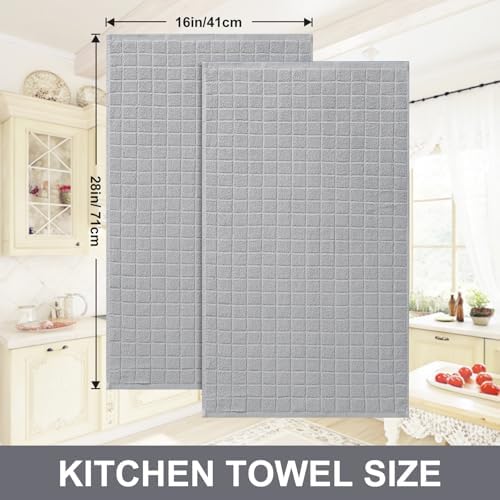 Homaxy Premium Ring Spun Cotton 390 GSM Kitchen Towels, 4 Pack, Light