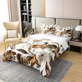 jejeloiu Vintage Floral Duvet Cover 100% Cotton Queen Size Boho