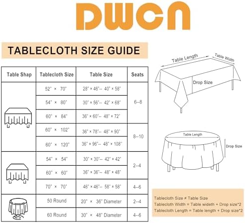 DWCN Square Textured Tablecloth, 70 x 70 Inch, Dark Grey