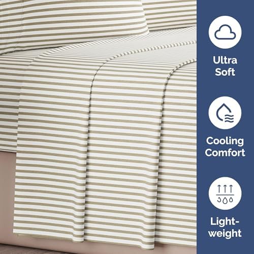 Queen Flat Sheet - Single Top Flat Sheet Only - Cooling - Beige
