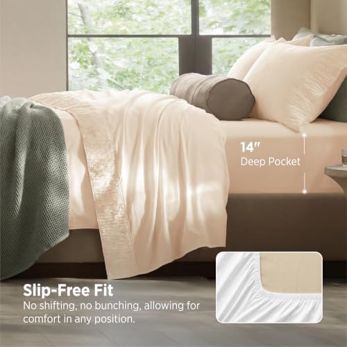 Bedsure Queen Sheet Set - 4 Pieces Soft, Breathable, Cooling Bed