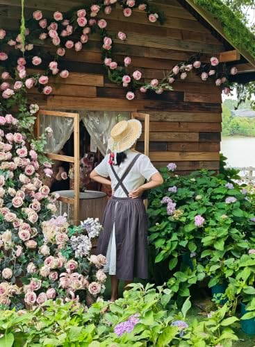 Cute Retro Cotton Linen X-Back Aprons Home Kitchen Garden Art Painting