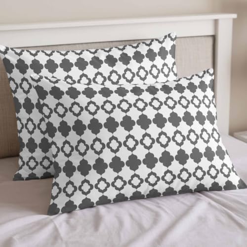 Bohemian Gray Geometric Motif Full Duvet Cover Set - 4 Pcs Comforter