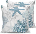 Outdoor Pillow Covers with Inserts,Starfish Coral Waterproof