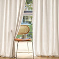 MIULEE Non-See-Through Privacy Linen Curtains 52W x 63L Inch Cream