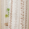 Boho Farmhouse Linen Curtains 96 Inch for Living Room 2 Panels