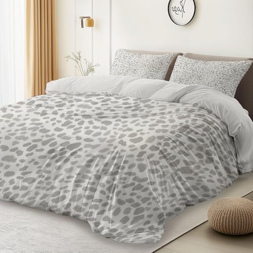 Abstract Spots Texture Duvet Covers Queen, 3 Pieces Ultra Brushed
