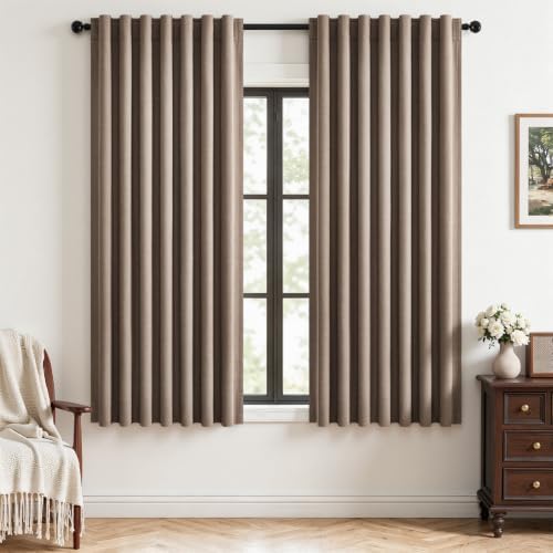 Topfinel 72 Inch Blackout Curtains for Bedroom Heat Blocking Linen