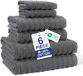6 Piece Towel Sets for Bathroom - Includes 2 Bath Towels, 2 Hand
