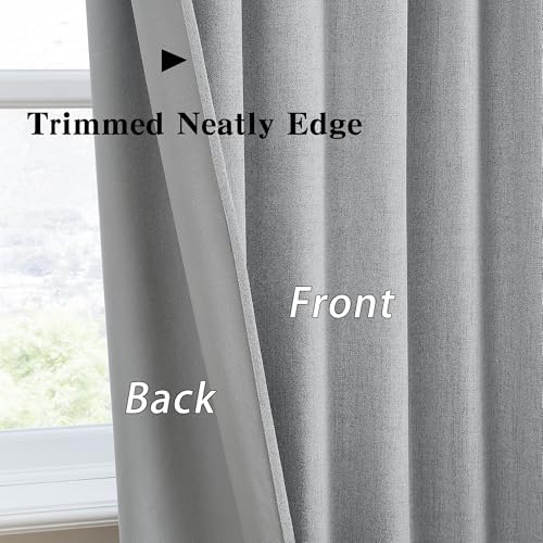 RAIN CITY Grey Blackout Curtains&Drapes 120 Inch Long Set of 2
