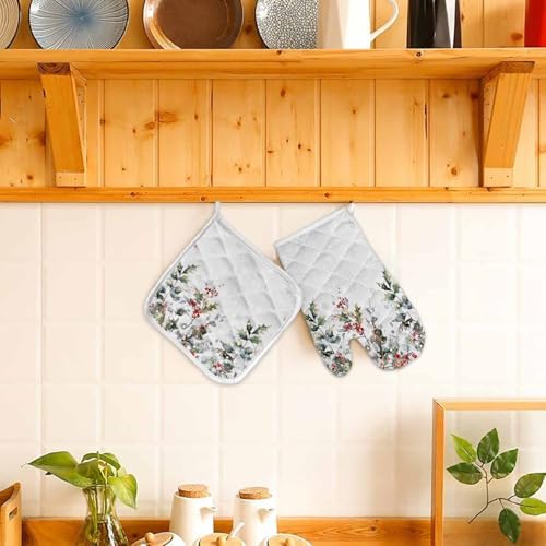Quilted Cotton Terry Cloth Oven Mitt, Pot Holder Gray Ombre Falling