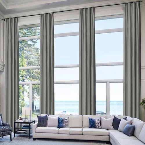 Macochico Extra Long Velvet Curtains 100 Inch Width by 120 Inch Length