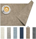DOLOPL Placemats Set of 6, Reversible Faux Leather Place Mats, Brown