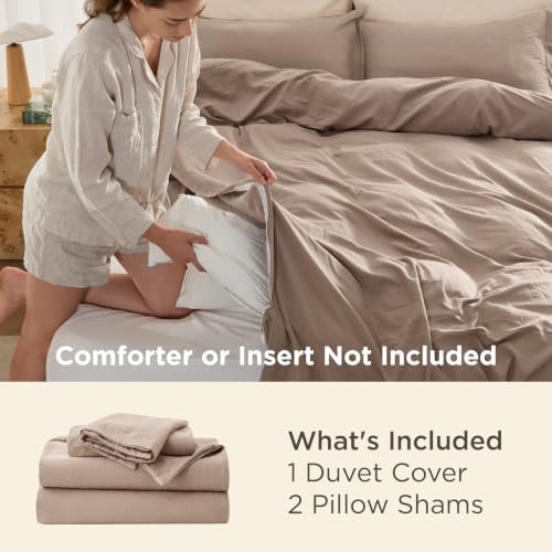 Bedsure Prewashed Cal King Duvet Cover, Cotton-Like Soft Bedding Set