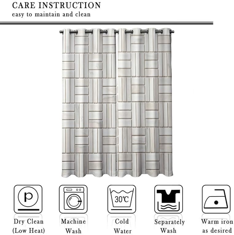 3D Brick Texture Blackout Curtains Minimalist Nordic Style