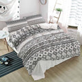 Duvet Cover Set Full, Tribal Gray Geometric Bohemian 3 Piece Bedding