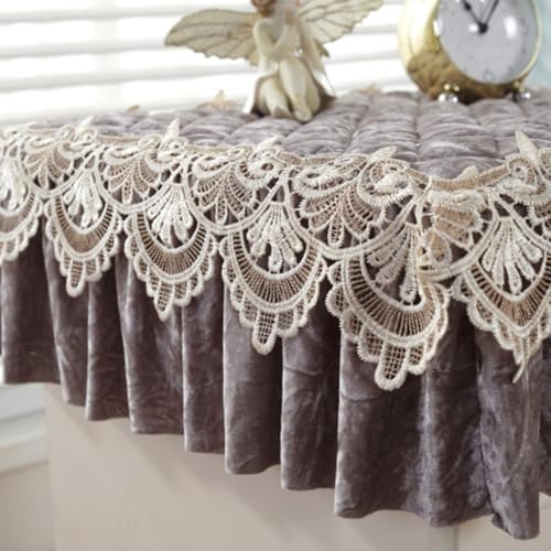 Velvet Fitted Bedside Tablecloth Gray 16"x16"