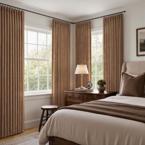 Rust Brown Curtains 84 Inches Long Pinch Pleat Blackout for