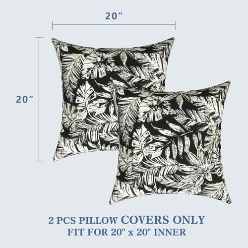 LVTXIII Outdoor Pillow Covers 20x20 Inch, 2 Pack Large Square Throw