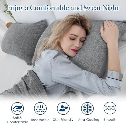 CHOSHOME 1 Pack Double Sided Cooling Blanket 90" X 90", 2 Pack Cooling