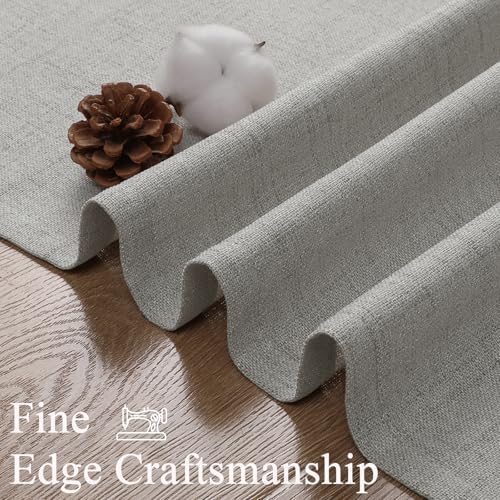 Linen Curtains 63 inch Long,Light Filtering Semi Sheer for Bedroom