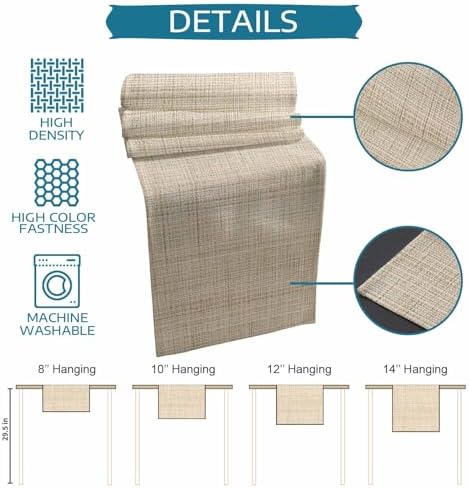 Beige Rustic Table Runner 108 Inches Long Farmhouse Dress Scarves