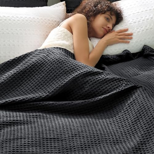 PHF Ultra Soft Waffle Weave Blanket for Bed, King Size, 104"* 90"