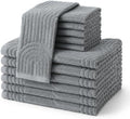 12 Pack Kitchen Towels and Dishcloths Set, 16 x 25 Inches &