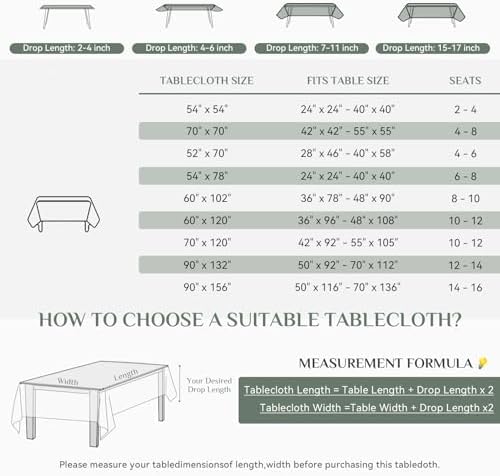 Softalker Rectangle Tablecloth, Waterproof Table Cloths Wrinkle Free