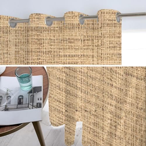 Woven Texture Sheer Curtains for Living Room 96 inch Length 2 Panels
