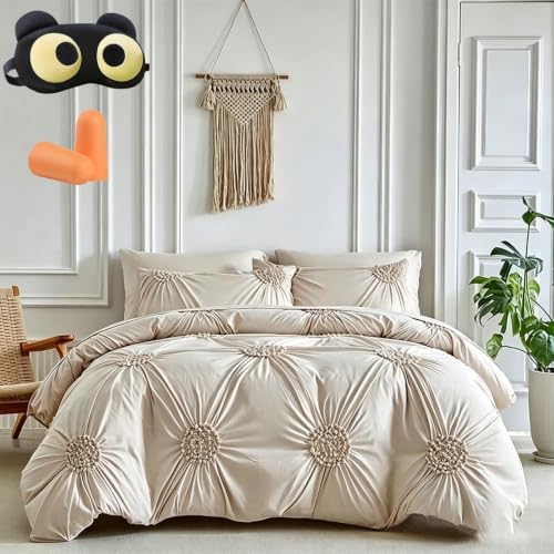 2026 Upgraded Elegant Pinch Pleat Duvet Cover Set, Soft Touch Pinch
