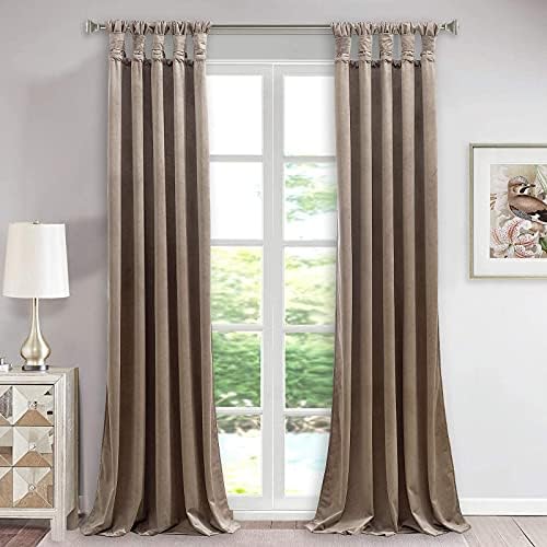 Twisted Tab Top Blackout Curtains Panels for Bedroom, Modern Home
