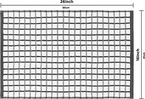Dish Towels for Kitchen, 8 Pack, 16x26 - Thick 410 GSM, Gray