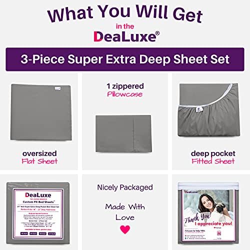 Deep Pocket Twin XL Bed Sheets – 3-Piece Includes: Real 16” Inch Extra