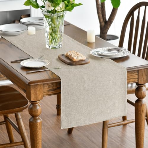 Artoid Mode Light Brown Table Runner, Seasonal Fall Washable Kitchen