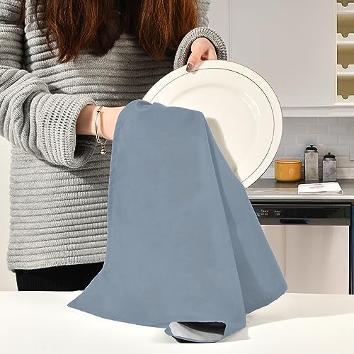 ODAWA Light Slate Gray Kitchen Towles Soft Reusable Cleaning Bar and