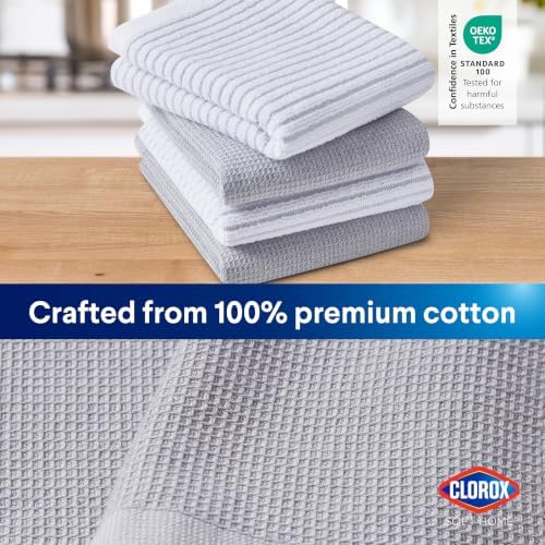 Clorox Kitchen 4 Towel Set - 100% Cotton Quick Dry Soft Absorbent