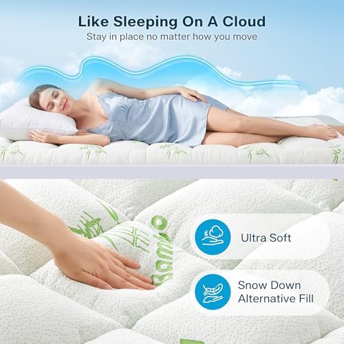 Waterproof Queen Size Mattress Topper Viscose Derived from Bamboo