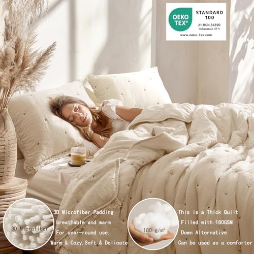 Quilt Set King Size- Lightweight Quilt Bedding Set with 2 Pillow