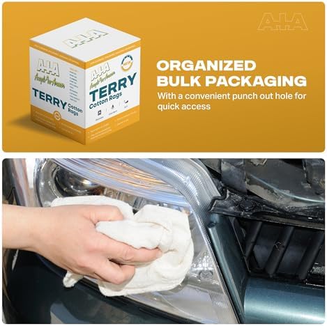 Angel-in-Armor White Terry Cloth Rags (12” x 12”) – 25Ib Bulk Box of