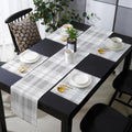 Plaid Pastoral Table Runner and Placemats Set of 4 Classic Gray Check