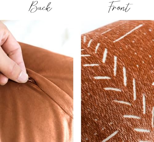 BlissBlush Decorative Throw Pillow Covers 18X18 Set of 2, Brick Red