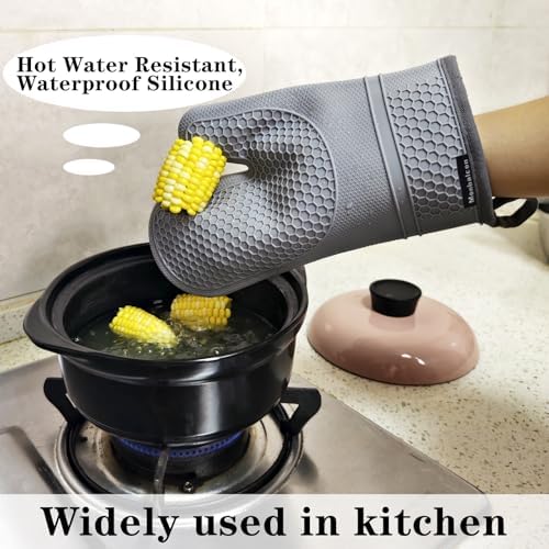 Silicone Oven Mitts Heat Resistant to 500oF - [Ultra Heat Resistant]