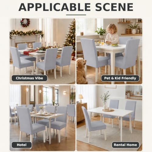 Dining Chair Covers 6 PCS Stretch Soft Washable Chair Slipcovers
