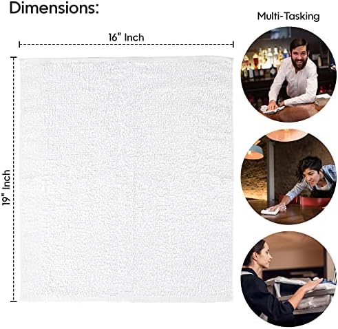 Nabob Wipers Kitchen Bar Mop Terry Towels 12 Pack - 100% Cotton - Size