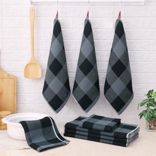 Homaxy Kitchen Towels and Dishcloths Set, 12 x 12 and 13 x 28 Inches