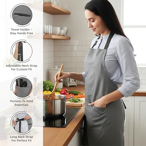 Encasa XO Kitchen Apron with Oven Gloves & Potholder - Combo Set -100%
