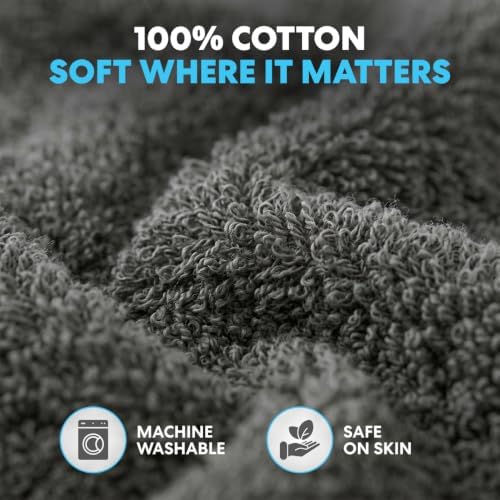 Simpli-Magic Cotton Bath Towels, 25”x50”, Gray, 6 Pack