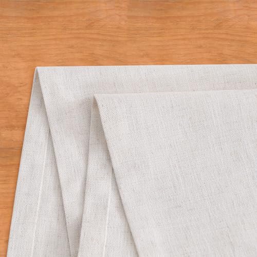 Wracra Linen Table Runner, Burlap Cream Table Runners 36 Inches Long